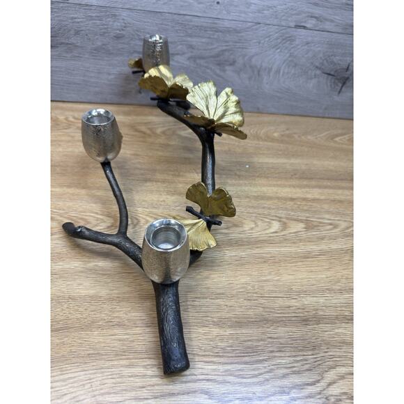 Michael Aram Butterfly Ginkgo Candle-Holder Centerpiece Bronze Nickel - Picture 7 of 15